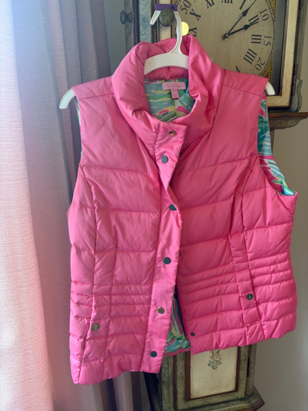Lilly Pulitzer Bright Pink Quilted Puffer Vest